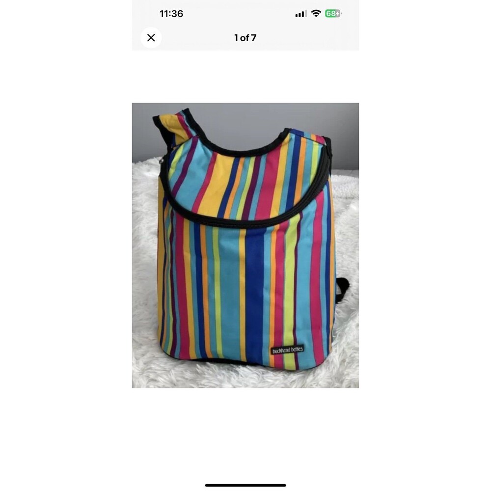 Buckhead Betties Multi Colored Stripped Insulated Cooler Backpack NWOT